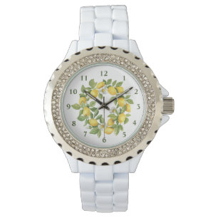 Zitronen Kranz Grün Gelb  Armbanduhr
