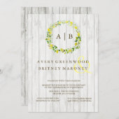 Zitronen-Kranz-Hochzeits-Einladung Einladung (Vorne/Hinten)