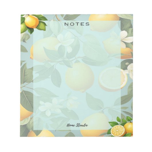 Zitronen-Lebens-Leer-Notizbuch Notizblock (Vorderseite)