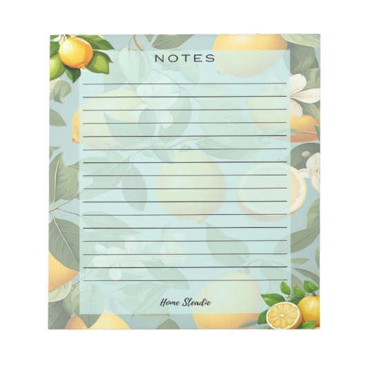 Zitronen-Lebens-Notizbuch Notizblock (Vorderseite)