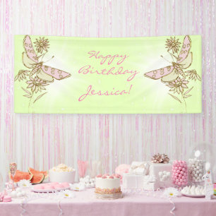 Zitronen-LIme-Rosa-Schmetterling Banner