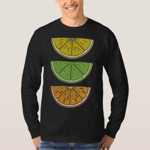 Zitronen Limette Orangenscheibe Vintage Vegan Obst T-Shirt