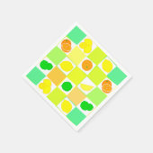 Zitronen Limon und Orangen Zitrusfrüchte Muster Serviette (Ecke)