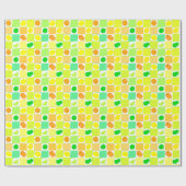 Zitronen-, Limon- und Orangenzitrus-Fruchtscheiben Geschenkpapier (Flach)