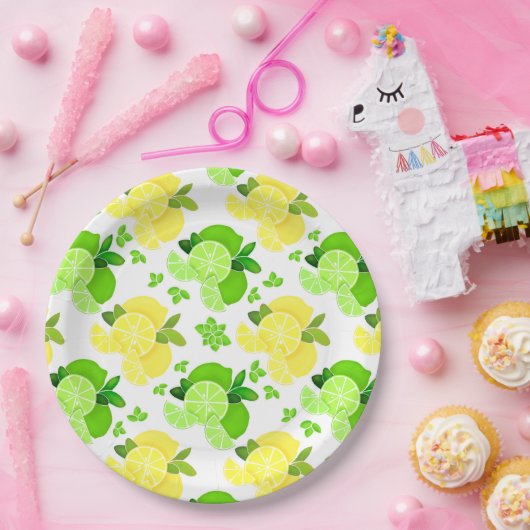 Zitronen Limon| Zitrone Limone Scheiben Zitrusfrüc Pappteller (Party)