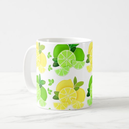 Zitronen Limon| Zitronen Limone Scheiben Sonnige Z Kaffeetasse (Vorderseite Links)