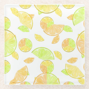 Zitronen Limone Orangenscheiben Zitrusfruchtart Glasuntersetzer