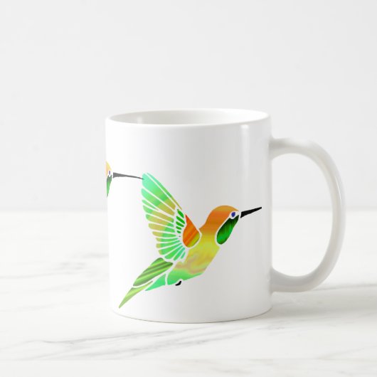 Zitronen-Limone Sorbet-Kolibris Kaffeetasse (Rechts)