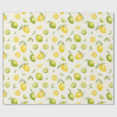 Zitronen-Limonen-Aquarell-Fruchtmuster-Geschenk Geschenkpapier (Flach)