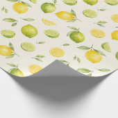 Zitronen-Limonen-Aquarell-Fruchtmuster-Geschenk Geschenkpapier (Ecke)
