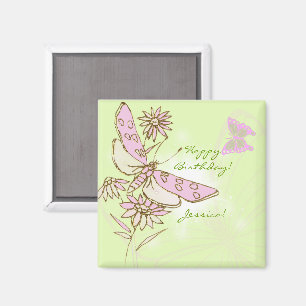 Zitronen-Limonen-Rosa-Schmetterling Magnet