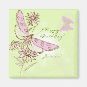 Zitronen-Limonen-Rosa-Schmetterling Magnet (Vorne)
