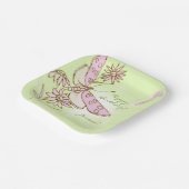Zitronen-Limonen-Rosa-Schmetterling Pappteller (Gewinkelt)