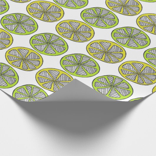 Zitronen-Limones Verpackungs-Papier Geschenkpapier (Ecke)