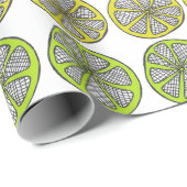 Zitronen-Limones Verpackungs-Papier Geschenkpapier (Rolleneckpunkt)
