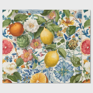 Zitronen Mediterrane Dekorative Geschenkverpackung Geschenkpapier