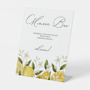 Zitronen-Mimosa-Bar-Junggesellinnenabschied Sockelschild