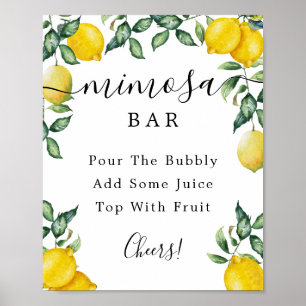 Zitronen Mimosa Bar Schild