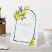 Zitronen-Mittelmeer-Boho-Bogen-Bridal-Shower-Gesch Sockelschild (In SItu)