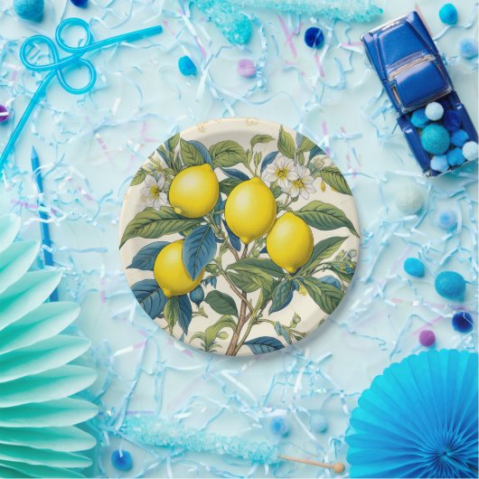 Zitronen Mittelmeer Sommerzitrus Pappteller (Party)