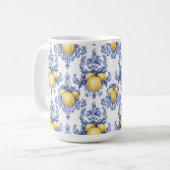 Zitronen-Mittelmeer-Zitrusmuster  Kaffeetasse (Vorderseite Links)