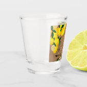 Zitronen-Monogramm Braun  Schnapsglas (Links)
