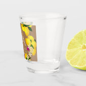Zitronen-Monogramm Braun  Schnapsglas (Rechts)