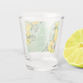 Zitronen-Monogramm Grün Schnapsglas (Rückseite)