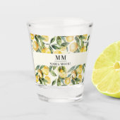 Zitronen Monogramm Initialen Name Schnapsglas (Vorderseite)