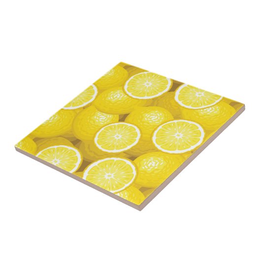 Zitronen-Muster 2 Fliese (Seite)