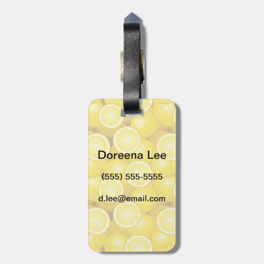 Zitronen-Muster 2 Gepäckanhänger (Rückseite vertikal)