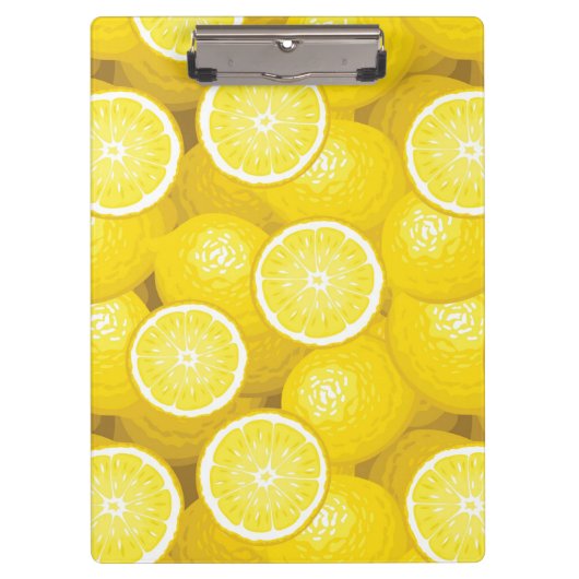 Zitronen-Muster 2 Klemmbrett (Vorderseite)