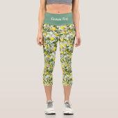 Zitronen Muster Capri Leggings (Vorderseite)