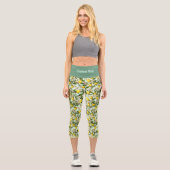Zitronen Muster Capri Leggings (Vorderseite)