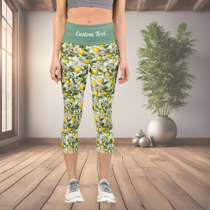 Zitronen Muster Capri Leggings