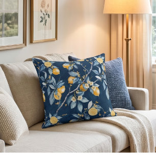 Zitronen-Muster im französischen Landhausstil Kissen