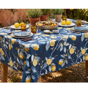 Zitronen-Muster im französischen Landhausstil  Tischdecke