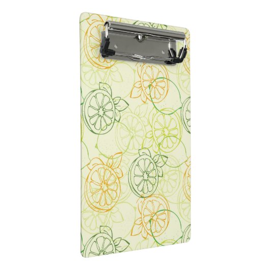 Zitronen-Muster Mini Klemmbrett (Schrägansicht)