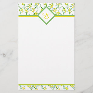 Zitronen Muster Monogramm Briefpapier