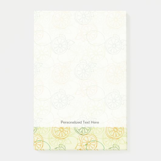 Zitronen-Muster Post-it Klebezettel (Vorderseite)