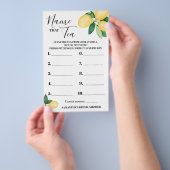 Zitronen Name, dass Tee-Brautparty-Spielkarte Flyer (Handgriff)