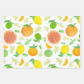Zitronen Orange Grapefruit Zitrone Grün  Geschenkpapier Set (Vorderseite)