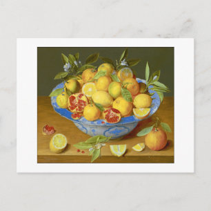 Zitronen, Orangen und ein Granatapfel Postkarte
