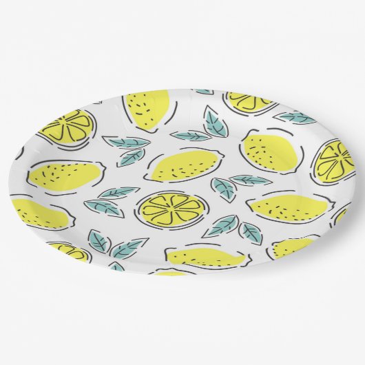 Zitronen Pappteller (Schrägansicht)