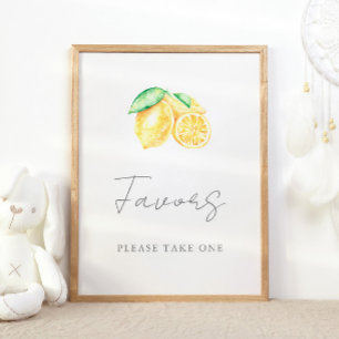 Zitronen-Partygeschenk-Tisch Mitnehmeschild Poster
