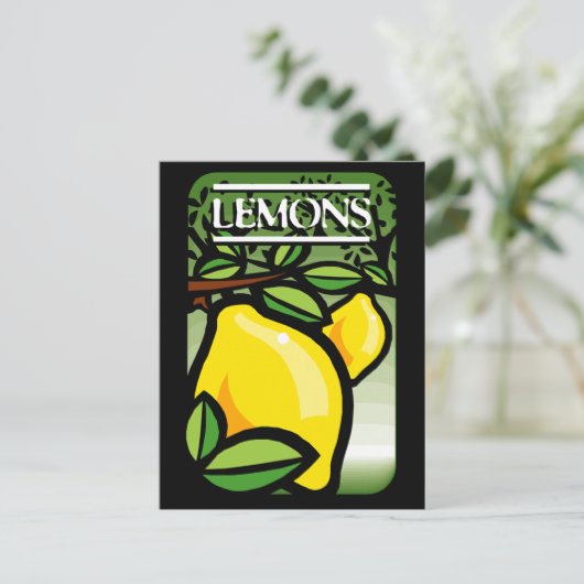 Zitronen Postkarte (Stehend Vorderseite)