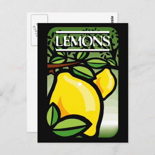 Zitronen Postkarte (Vorne/Hinten)