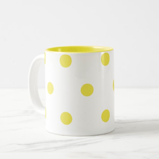 Zitronen-Punkte Zweifarbige Tasse (Vorderseite Links)