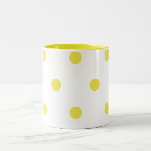 Zitronen-Punkte Zweifarbige Tasse (Mittel)
