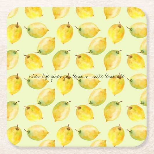 Zitronen Rechteckiger Pappuntersetzer (Vorderseite)
